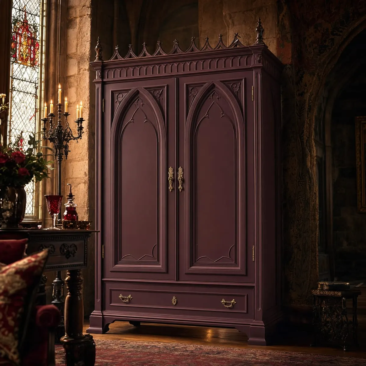 A piece painted in Wise Owl Black Cherry