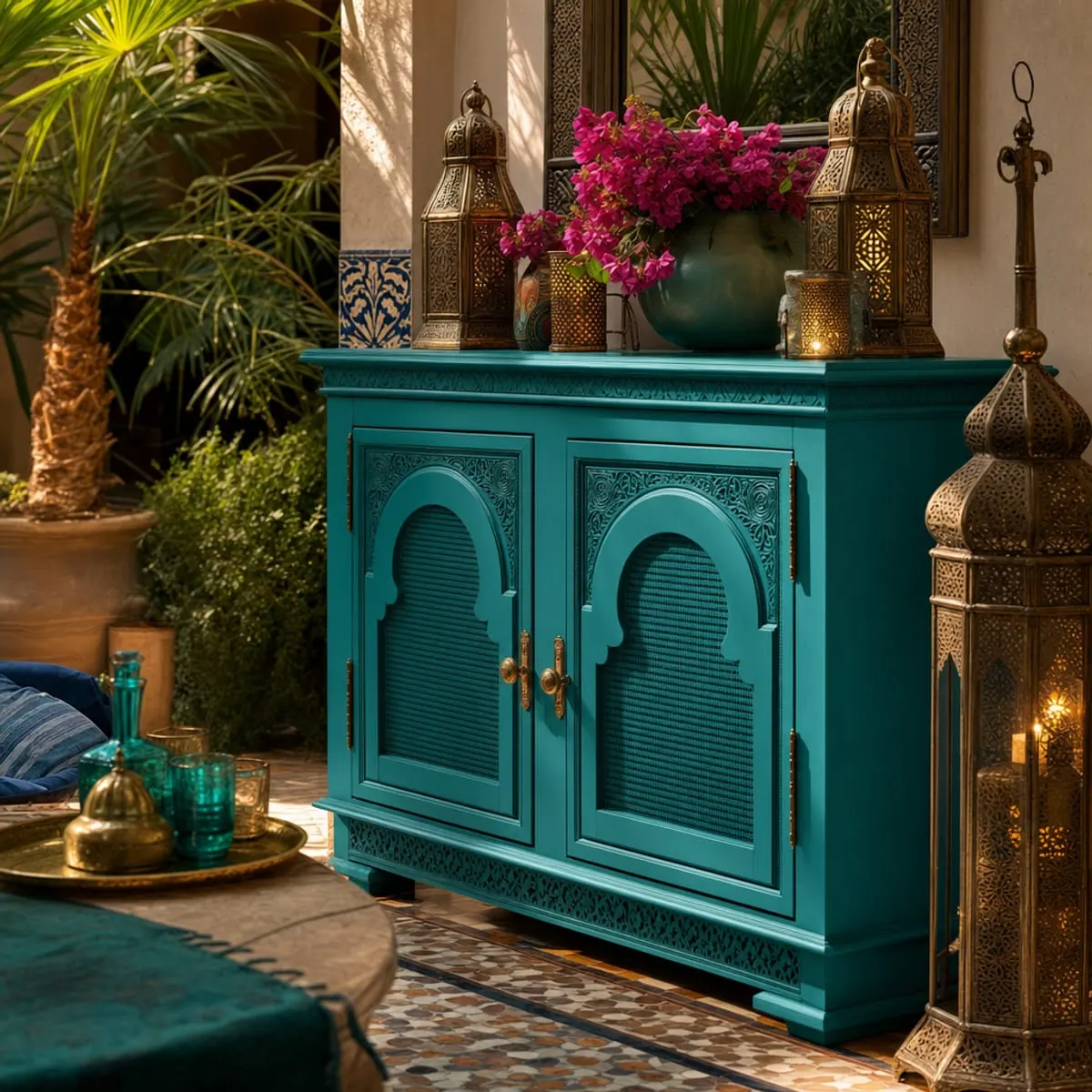 A piece painted in Wise Owl Deep Turquoise