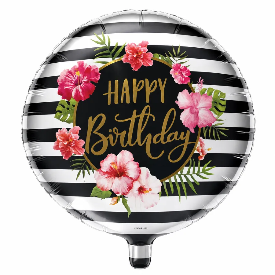 Happy Birthday Hibiscus balloon