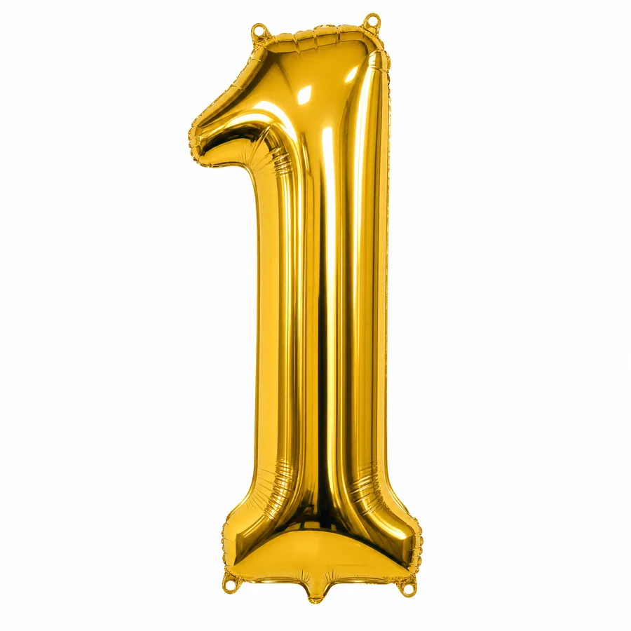 Gold Number 1 balloon