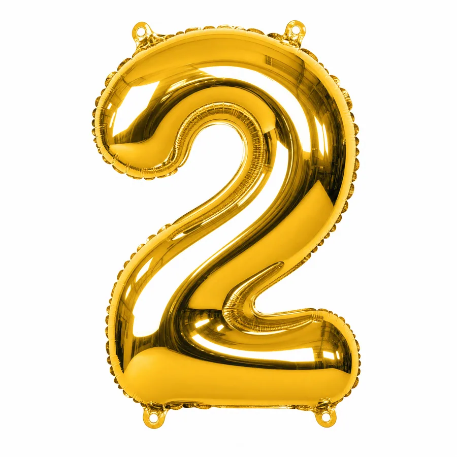 Gold Number 2 balloon