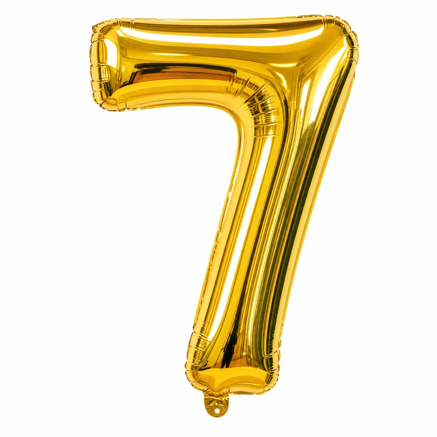 Gold Number 7 balloon
