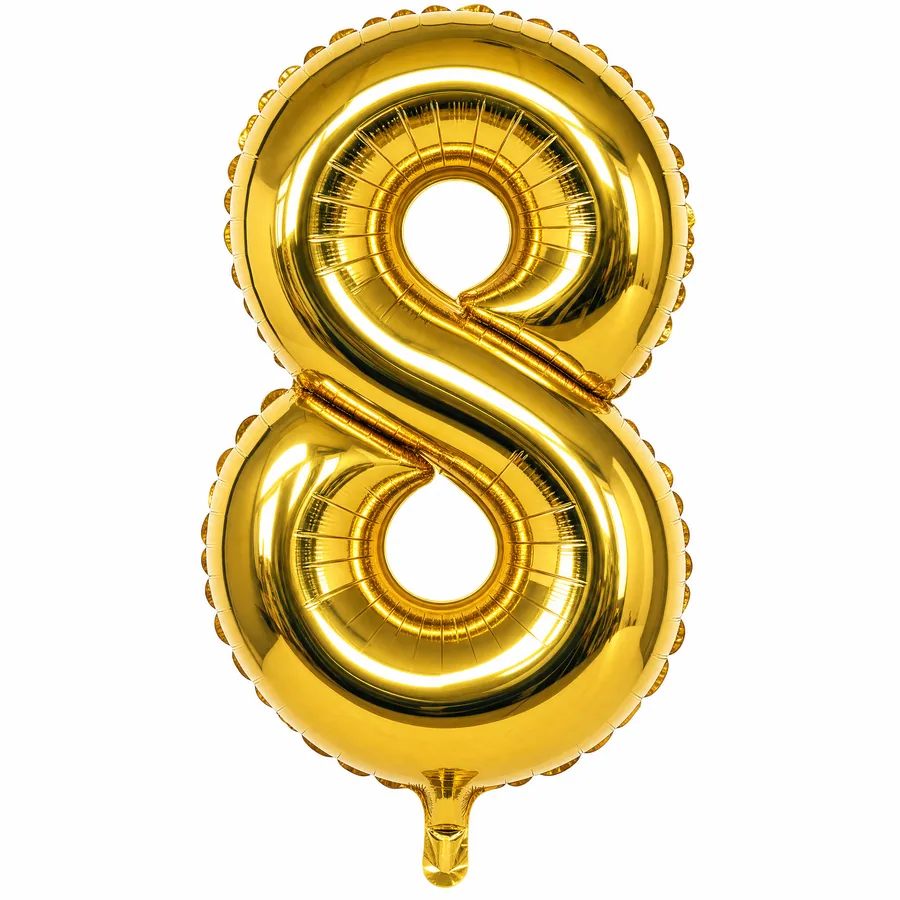 Gold Number 8 balloon