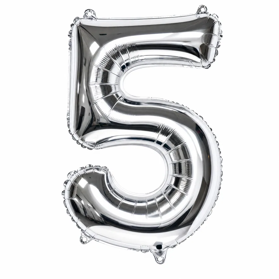 Chrome Number 5 balloon