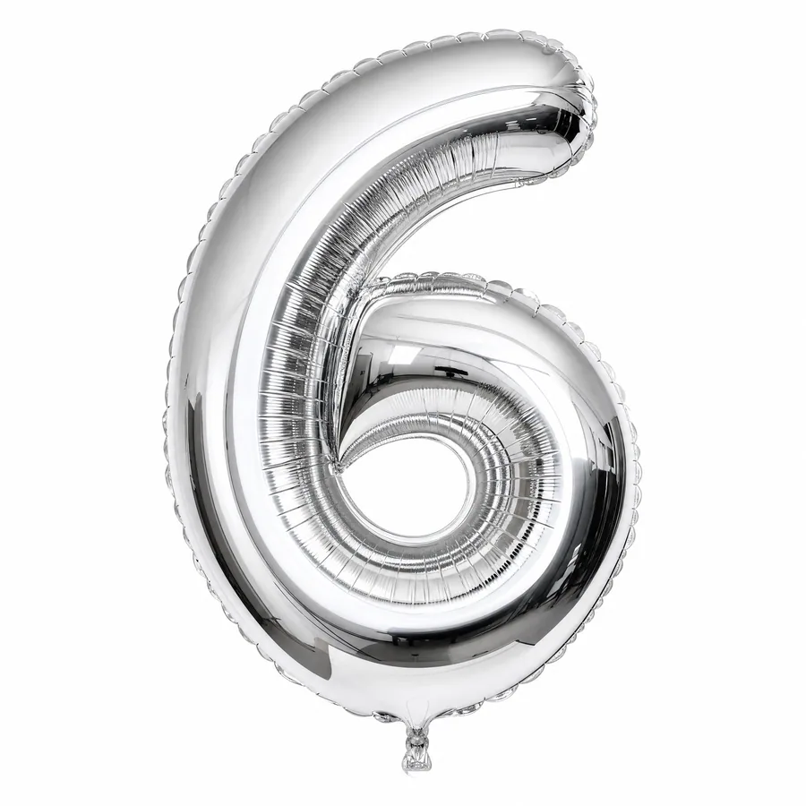 Chrome Number 6 balloon