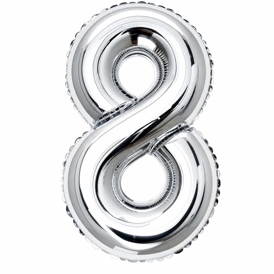 Chrome Number 8 balloon