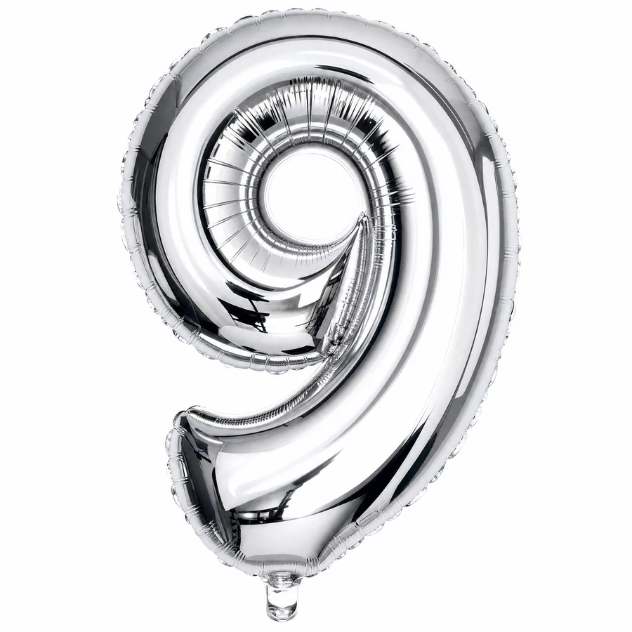 Chrome Number 9 balloon